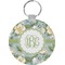 Vintage Floral Round Keychain (Personalized)