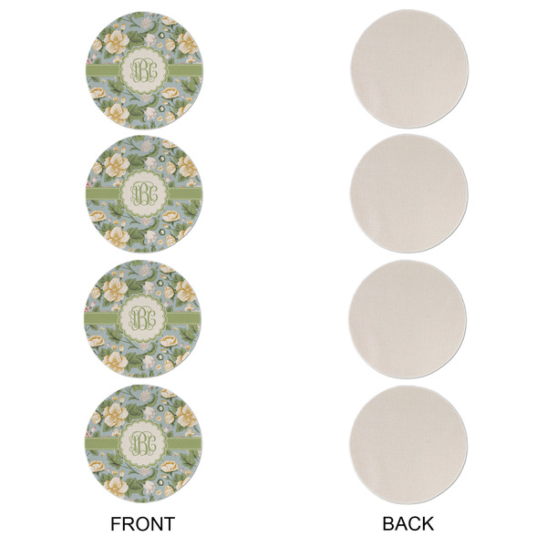 Vintage Floral Round Linen Placemats - APPROVAL Set of 4 (single sided)