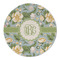 Vintage Floral Round Linen Placemats - FRONT (Double Sided)