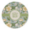 Vintage Floral Round Linen Placemats - FRONT (Single Sided)
