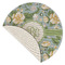 Vintage Floral Round Linen Placemats - Front (folded corner single sided)