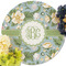 Vintage Floral Round Linen Placemats - Front (w flowers)