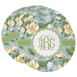 Vintage Floral Round Paper Coasters w/ Monograms