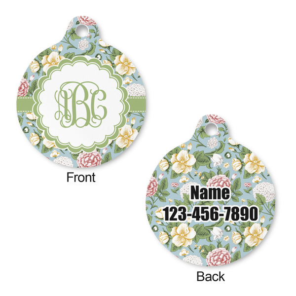 Vintage Floral Round Pet ID Tag - Large - Approval