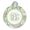 Vintage Floral Round Pet ID Tag - Large - Front