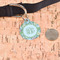 Vintage Floral Round Pet ID Tag - Large - In Context