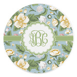 Vintage Floral Round Stone Trivet (Personalized)