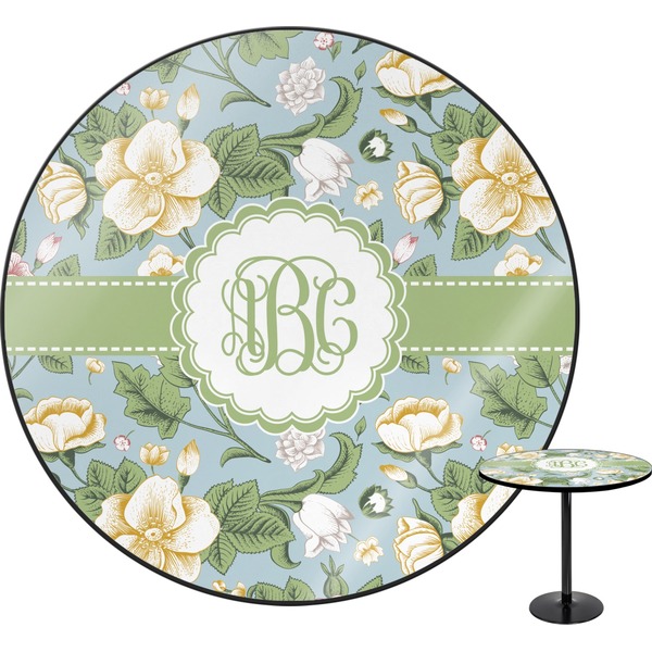 Custom Vintage Floral Round Table (Personalized)