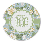 Vintage Floral Sandstone Car Coaster - Single (Personalized)
