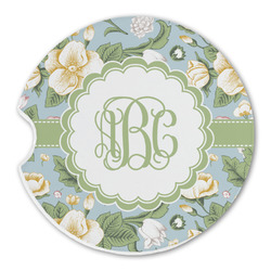 Vintage Floral Sandstone Car Coaster - Single (Personalized)