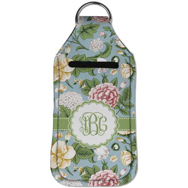 Vintage Floral Sanitizer Holder Keychain - Large (Front)