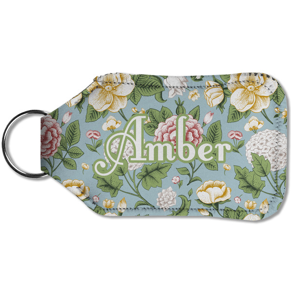Vintage Floral Sanitizer Holder Keychain - Small (Back)