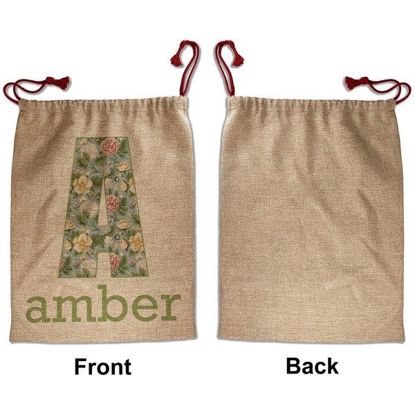 Vintage Floral Santa Bag - Approval - Front