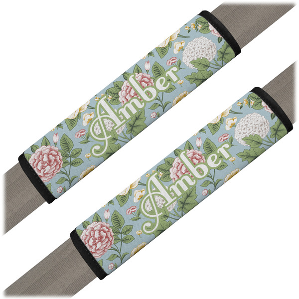 Custom Vintage Floral Seat Belt Covers (Set of 2) (Personalized)