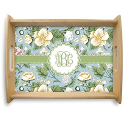 Vintage Floral Natural Wooden Tray - Large (Personalized)