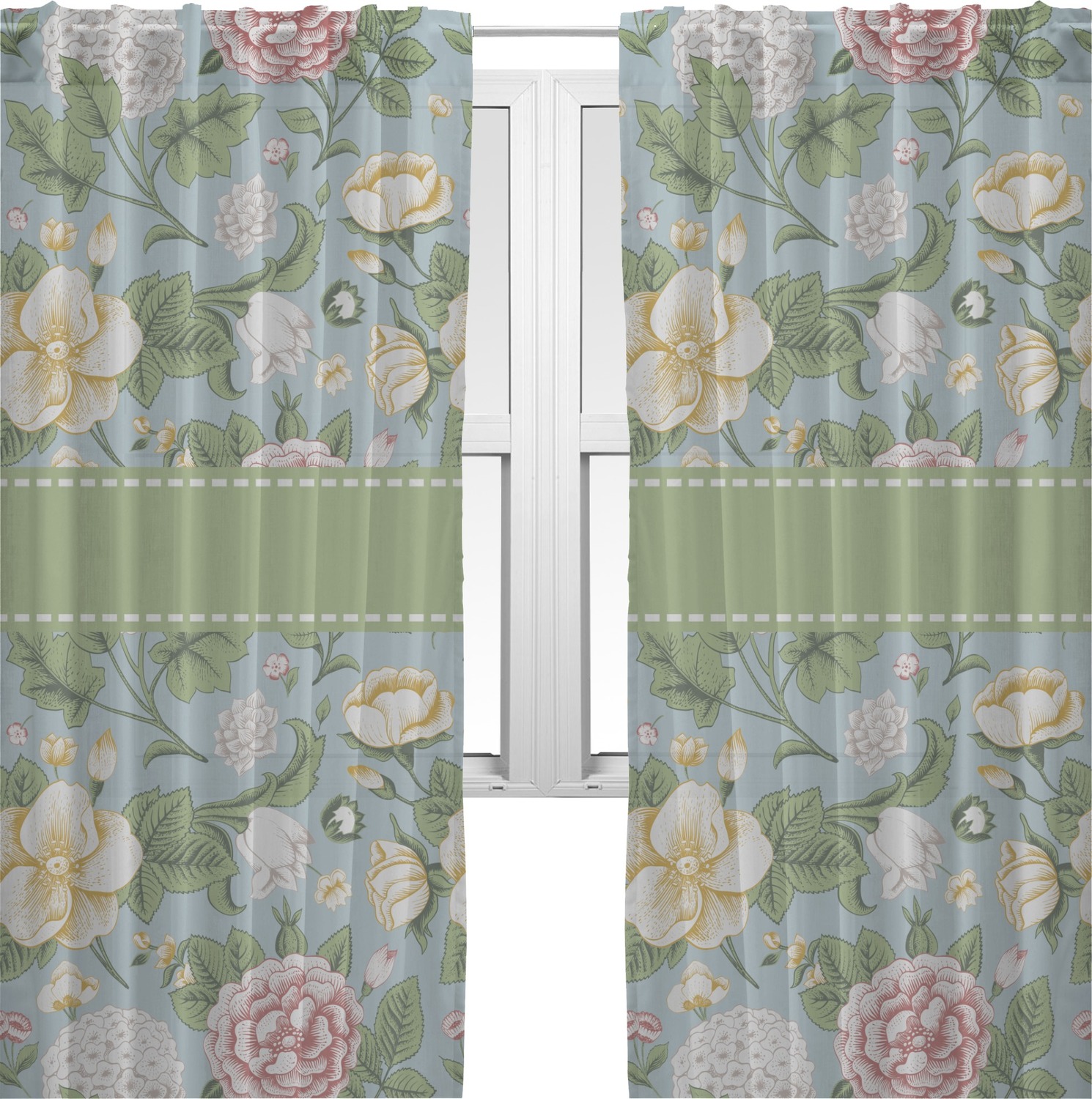 Vintage Floral Window Sheer Scarf Valance (Personalized) You Customize It