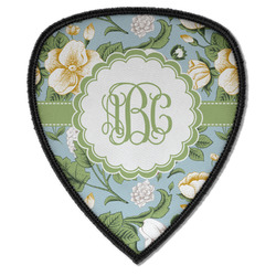 Vintage Floral Iron on Shield Patch A w/ Monogram