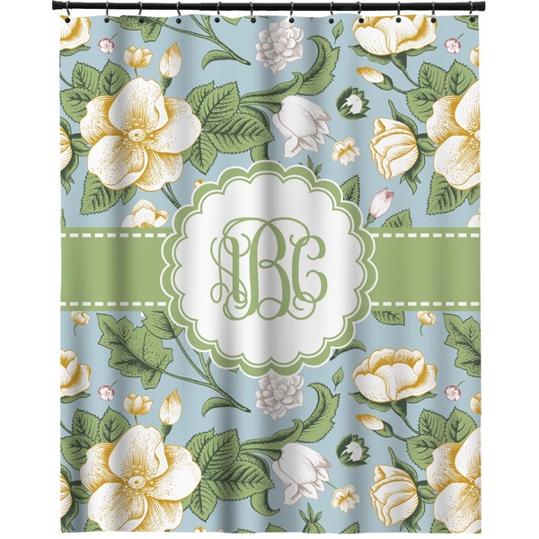 Custom Vintage Floral Extra Long Shower Curtain - 70"x84" (Personalized)