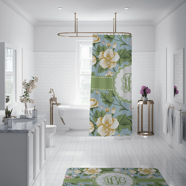 Vintage Floral Shower Curtain - Custom Size