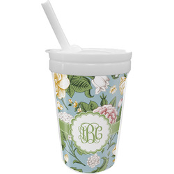 Vintage Floral Sippy Cup with Straw (Personalized)