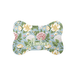 Vintage Floral Bone Shaped Dog Food Mat (Small) (Personalized)