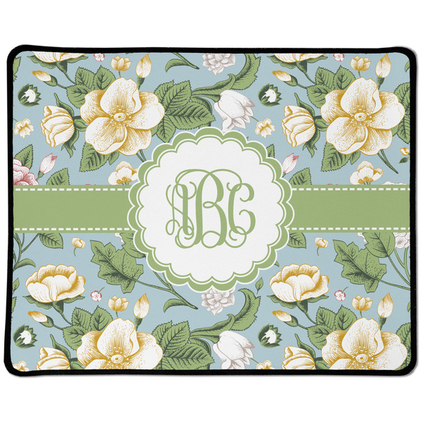 Custom Vintage Floral Large Gaming Mouse Pad - 12.5" x 10" (Personalized)