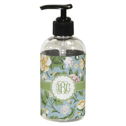 Vintage Floral Plastic Soap / Lotion Dispenser (8 oz - Small - Black) (Personalized)