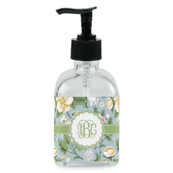 Vintage Floral Glass Soap & Lotion Bottle - Single Bottle (Personalized)