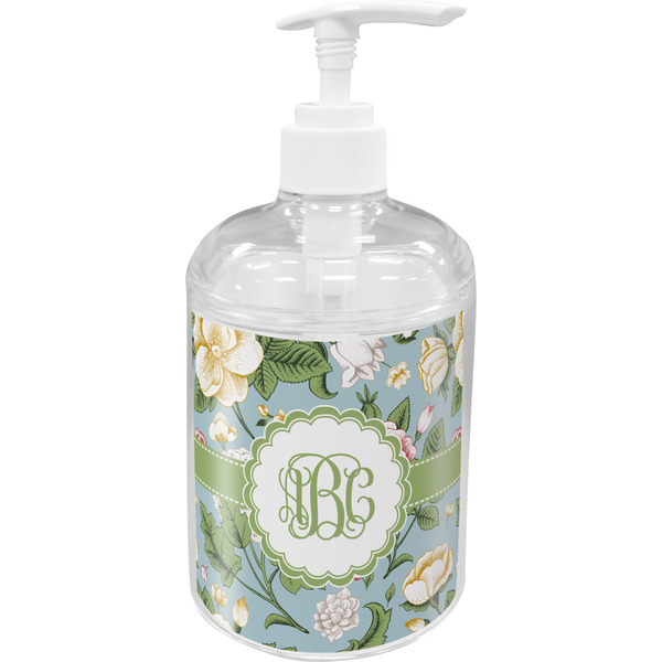Custom Vintage Floral Acrylic Soap & Lotion Bottle (Personalized)
