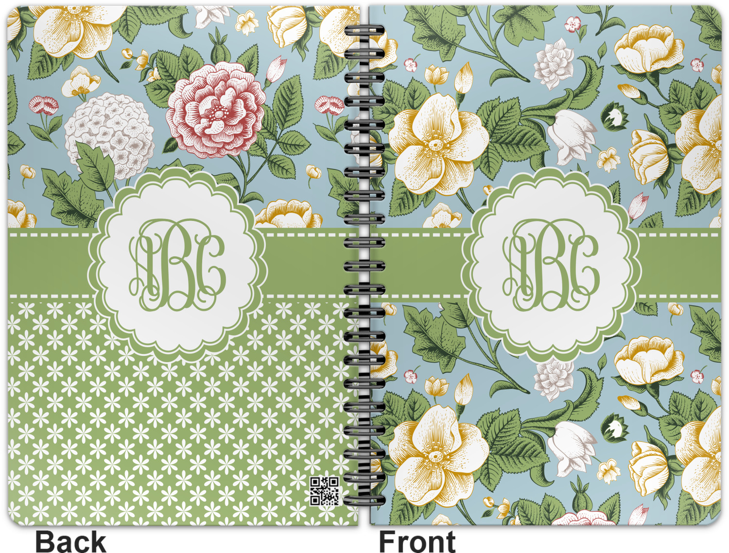 Vintage Floral Spiral Bound Notebook 7x10 (Personalized) YouCustomizeIt