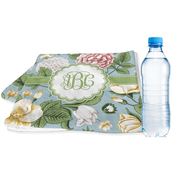 Custom Vintage Floral Sports & Fitness Towel (Personalized)