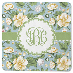 Vintage Floral Square Rubber Backed Coaster (Personalized)