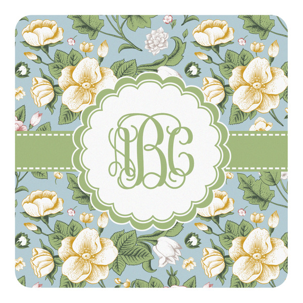 Custom Vintage Floral Square Decal - Large (Personalized)