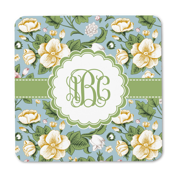 Vintage Floral Square Fridge Magnet - FRONT