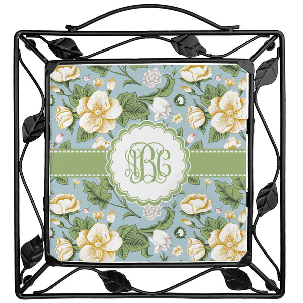 Custom Vintage Floral Square Trivet (Personalized)