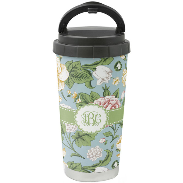Custom Vintage Floral Stainless Steel Coffee Tumbler (Personalized)