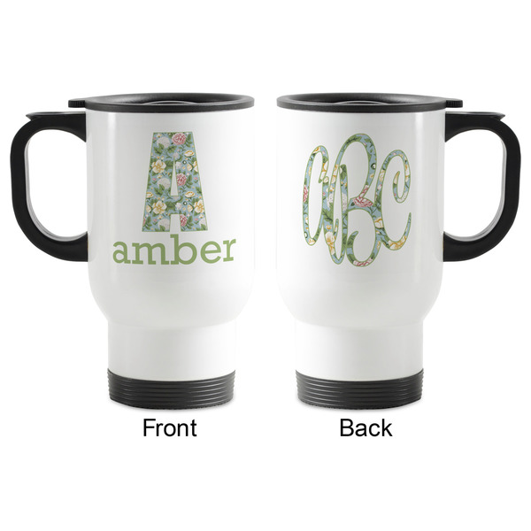 Vintage Floral Stainless Steel Travel Mug with Handle - Apvl