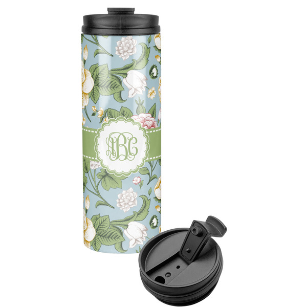 Custom Vintage Floral Stainless Steel Skinny Tumbler (Personalized)