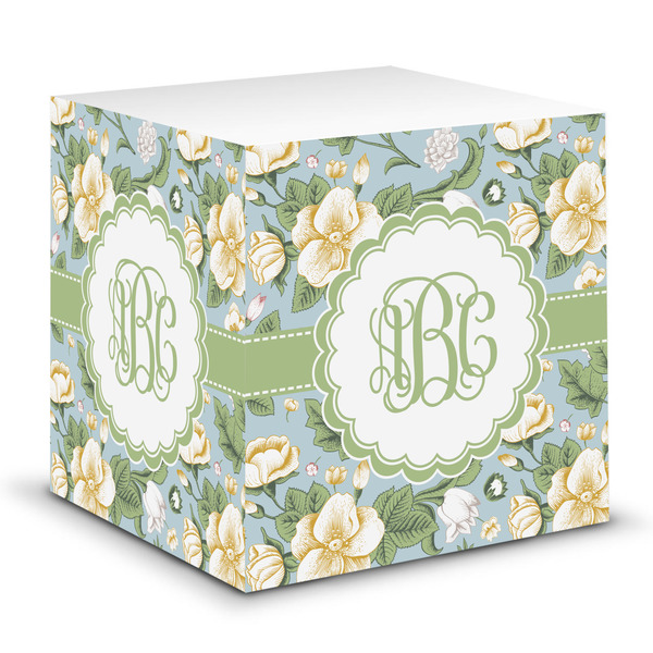 Custom Vintage Floral Sticky Note Cube (Personalized)
