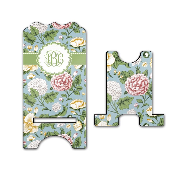 Vintage Floral Stylized Phone Stand - Front & Back - Large