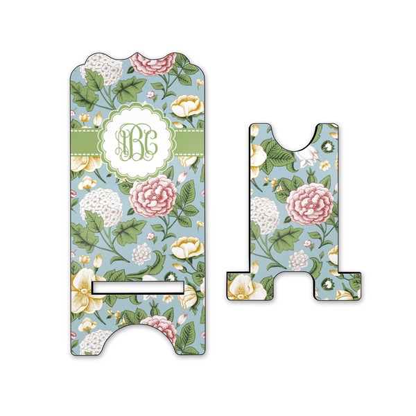 Vintage Floral Stylized Phone Stand - Front & Back - Small