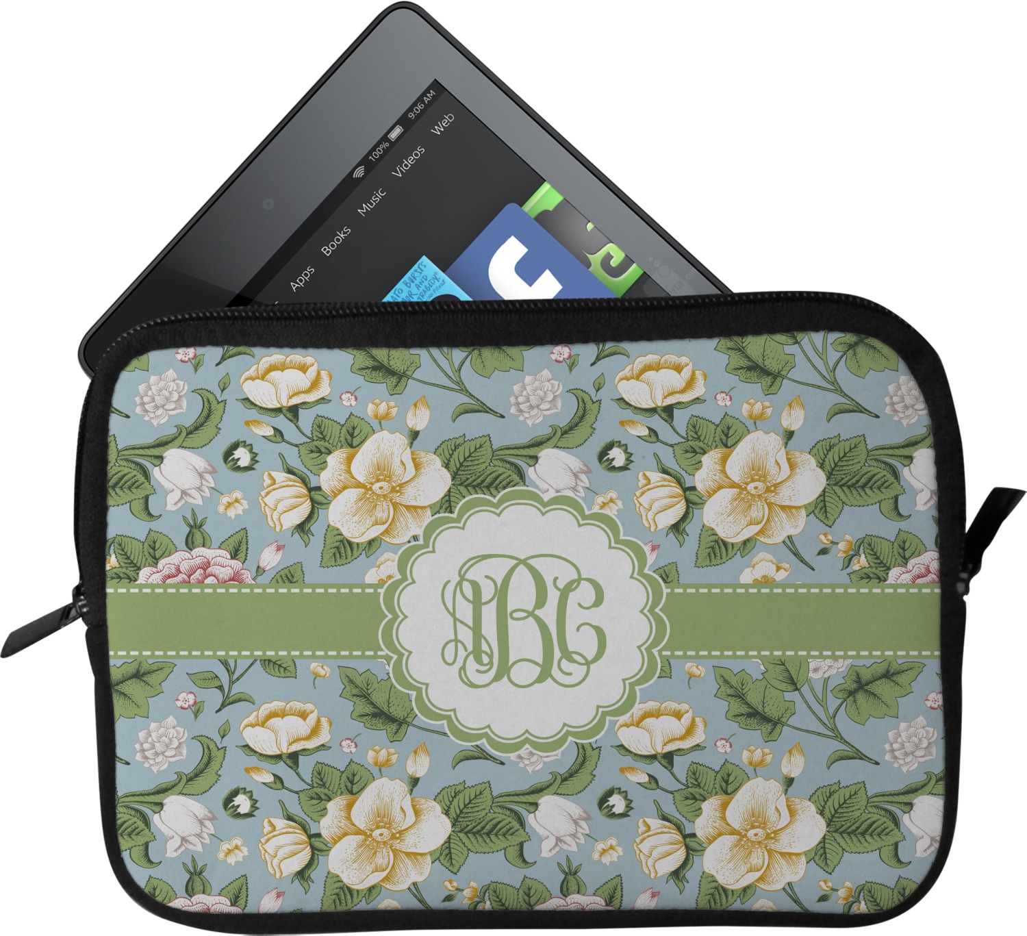 Custom Vintage Floral Tablet Case / Sleeve (Personalized) YouCustomizeIt