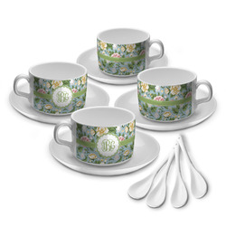 Vintage Floral Tea Cup - Set of 4 (Personalized)