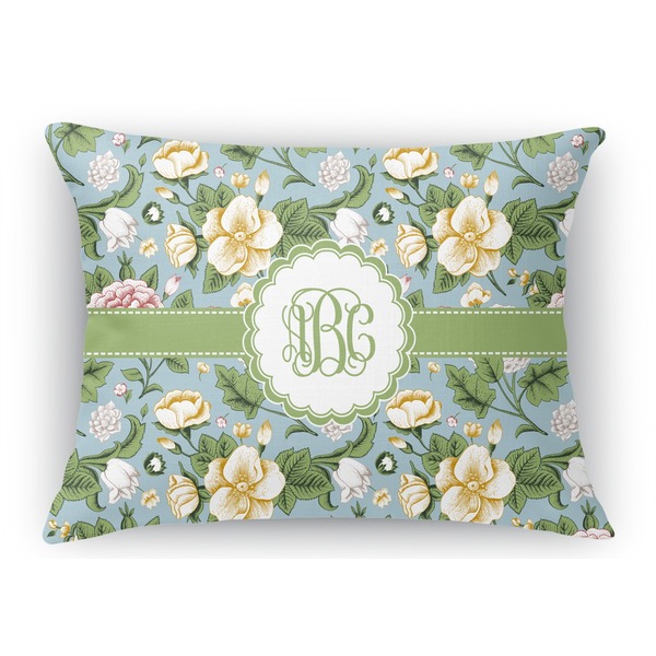 Custom Vintage Floral Rectangular Throw Pillow Case (Personalized)
