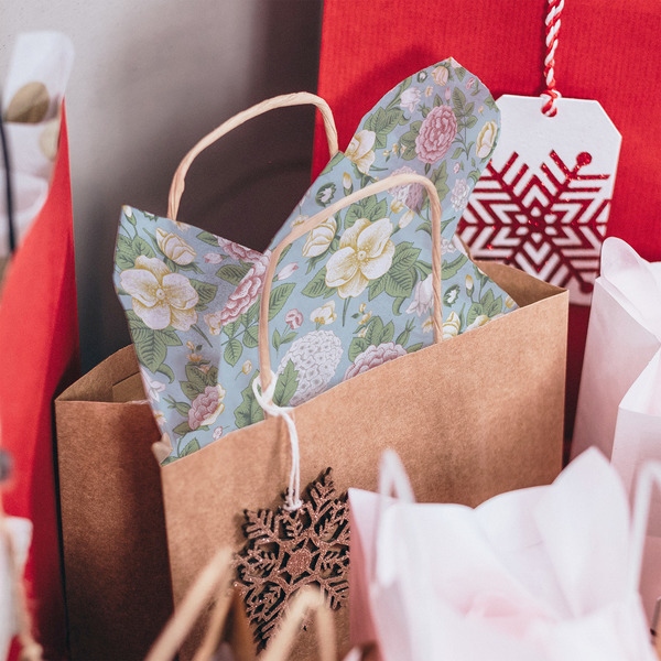 Vintage Floral Tissue Paper - In Gift Bag