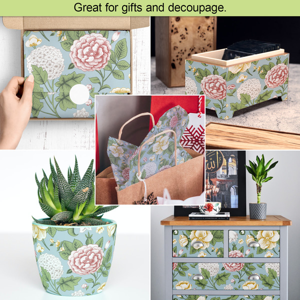 Vintage Floral Tissue Paper - In Use Collage