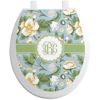 Vintage Floral Toilet Seat Decal (Personalized)