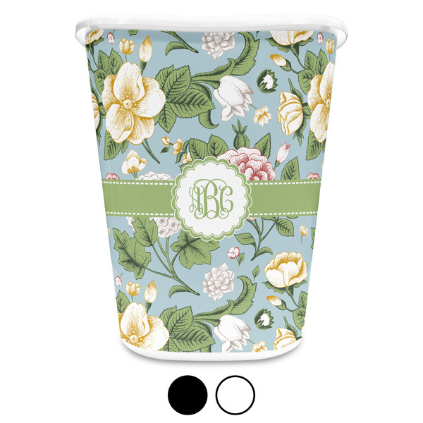 Vintage Floral Custom Waste Basket