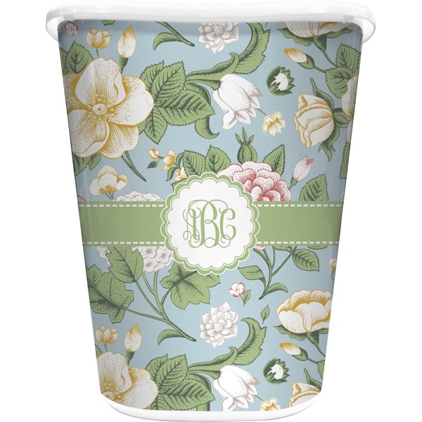 Custom Vintage Floral Waste Basket (Personalized)