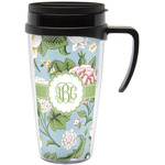 Vintage Floral Acrylic Travel Mug with Handle (Personalized)